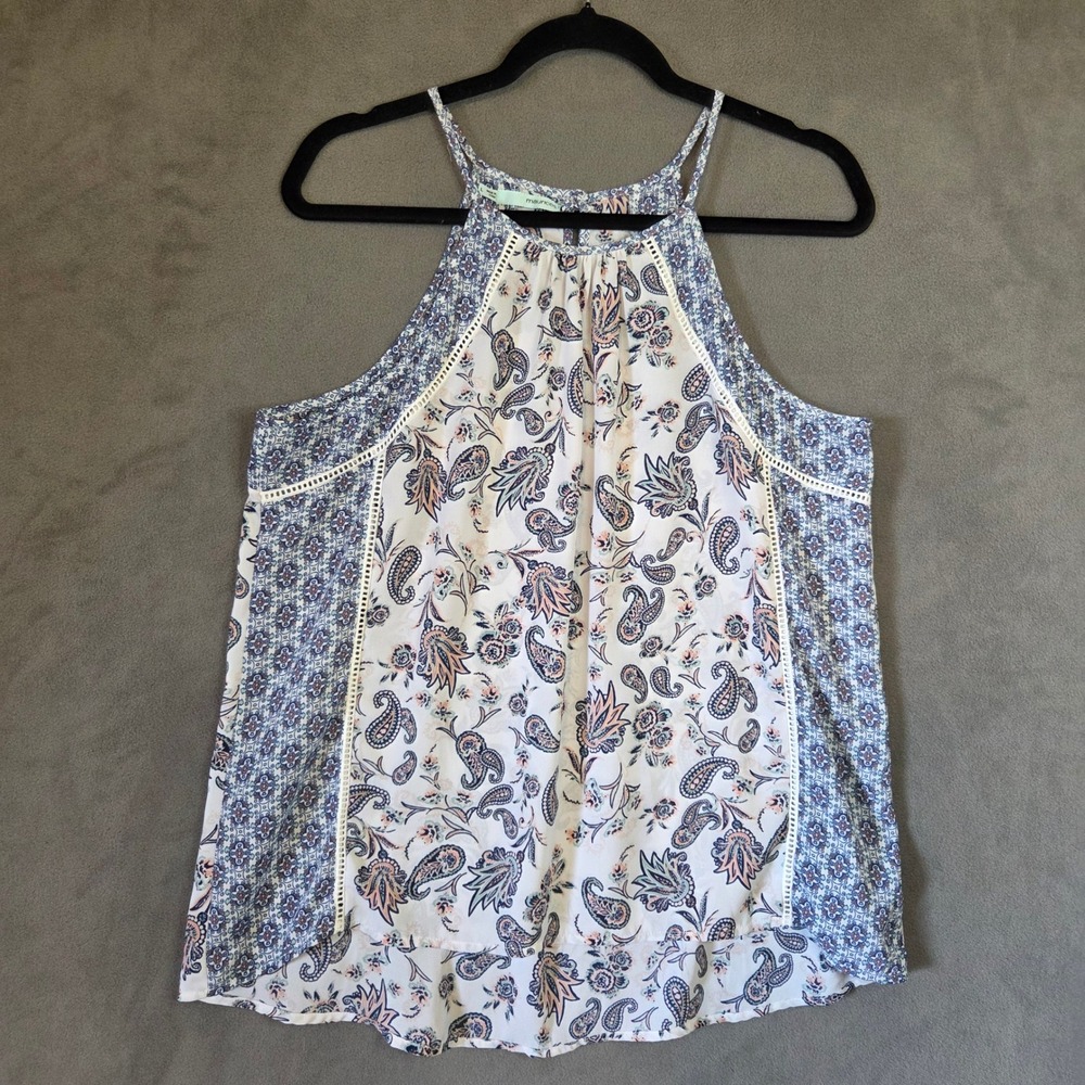 Maurices Paisley Sleeveless Halter Top Women Large Boho Ethereal Romantic Flowy